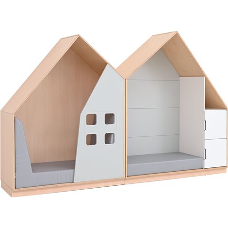 Set mobilier Quadro 201, design casute, artar, 285 cm lungime, saltele incluse, gradinita si scoala - imagine 6
